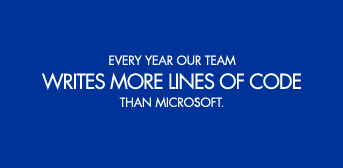 We write more lines of code every year than Microsoft